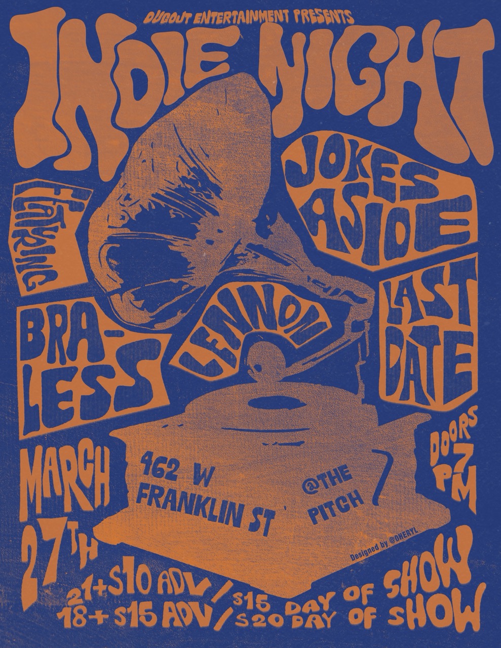 Dugout show poster — Indie Night