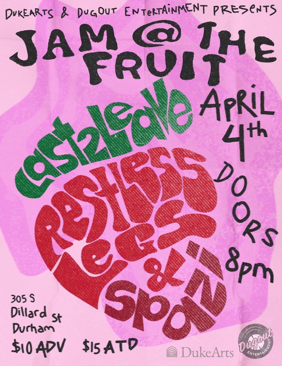 Dugout show poster — Jam the Fruit (alternate)